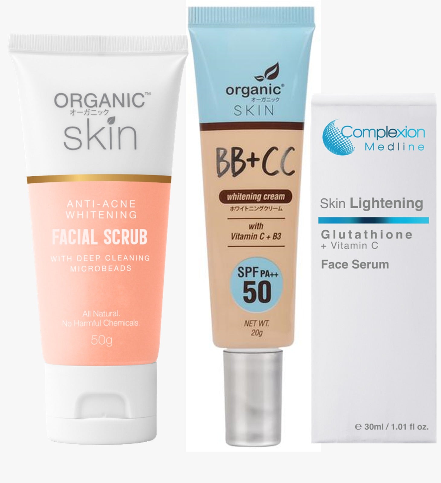 Acne Scarring Anti-Acne Facial Kit - Face Scrub-Serum-SPF50 Vit Cream
